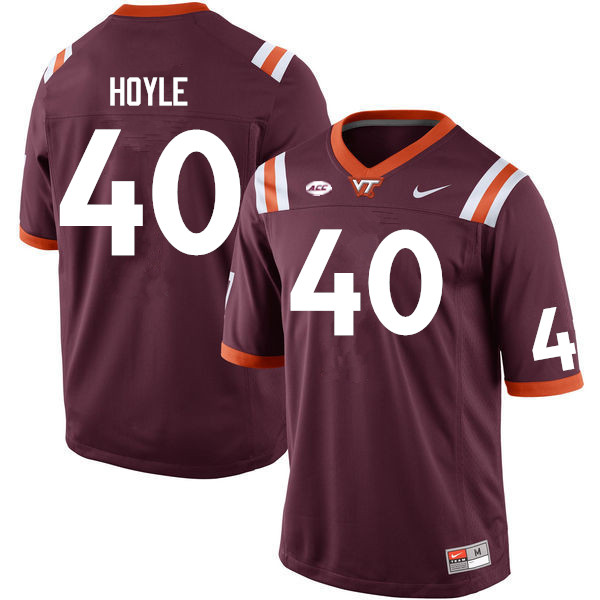 Men #40 Jalen Hoyle Virginia Tech Hokies College Football Jerseys Sale-Maroon